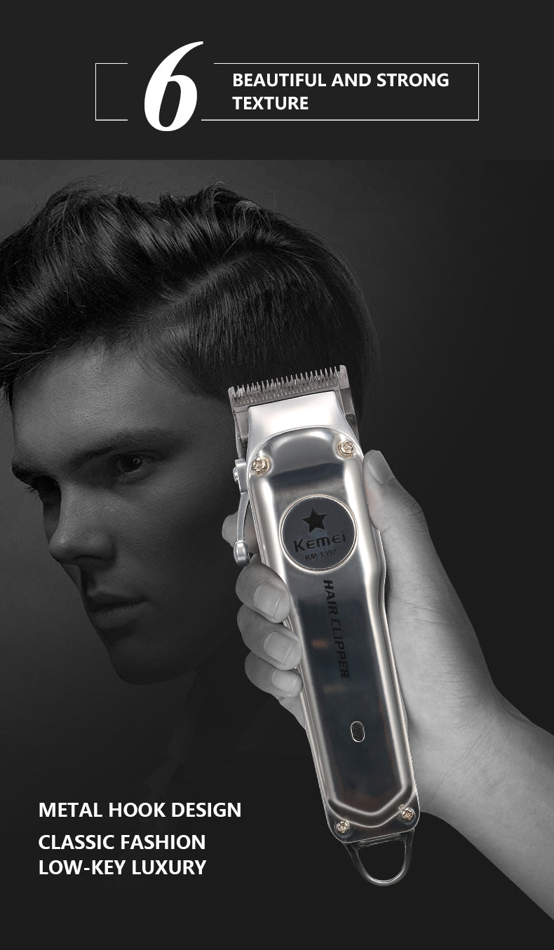 Kemei Rechargeable Electric Hair Clipper for Men — Professional Cordless Trimmer