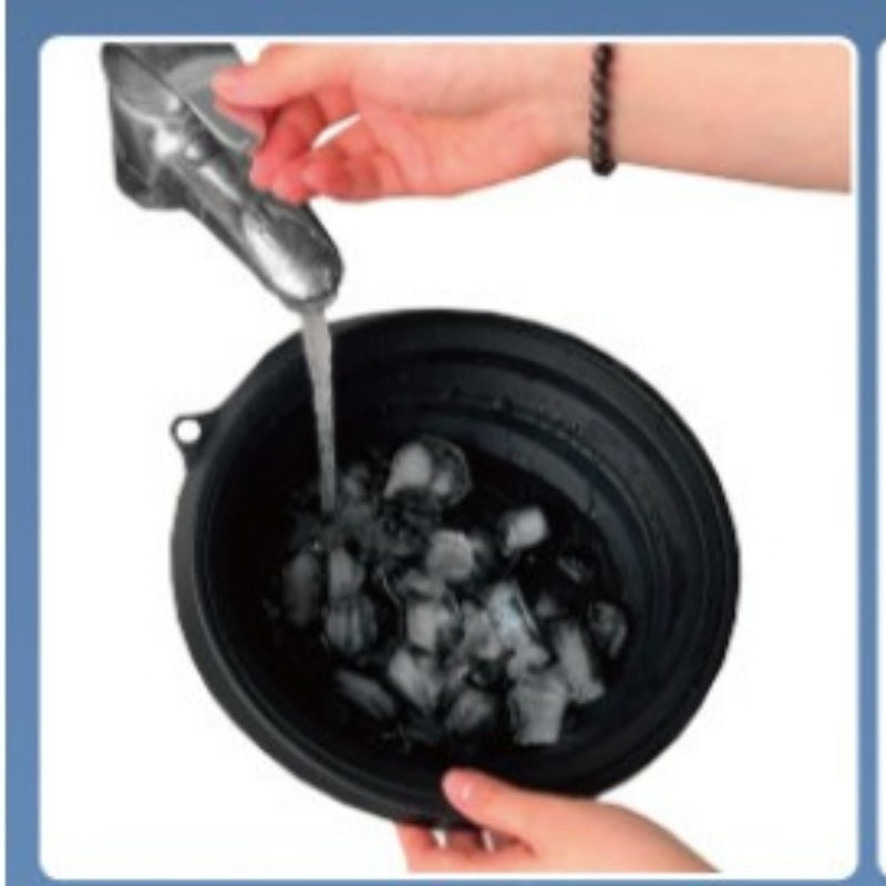 Collapsible Silicone Ice Basin — Foldable Ice Bucket for Home & Travel