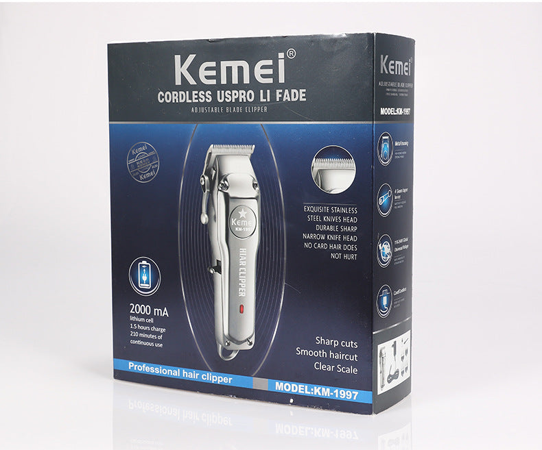 Kemei Rechargeable Electric Hair Clipper for Men — Professional Cordless Trimmer